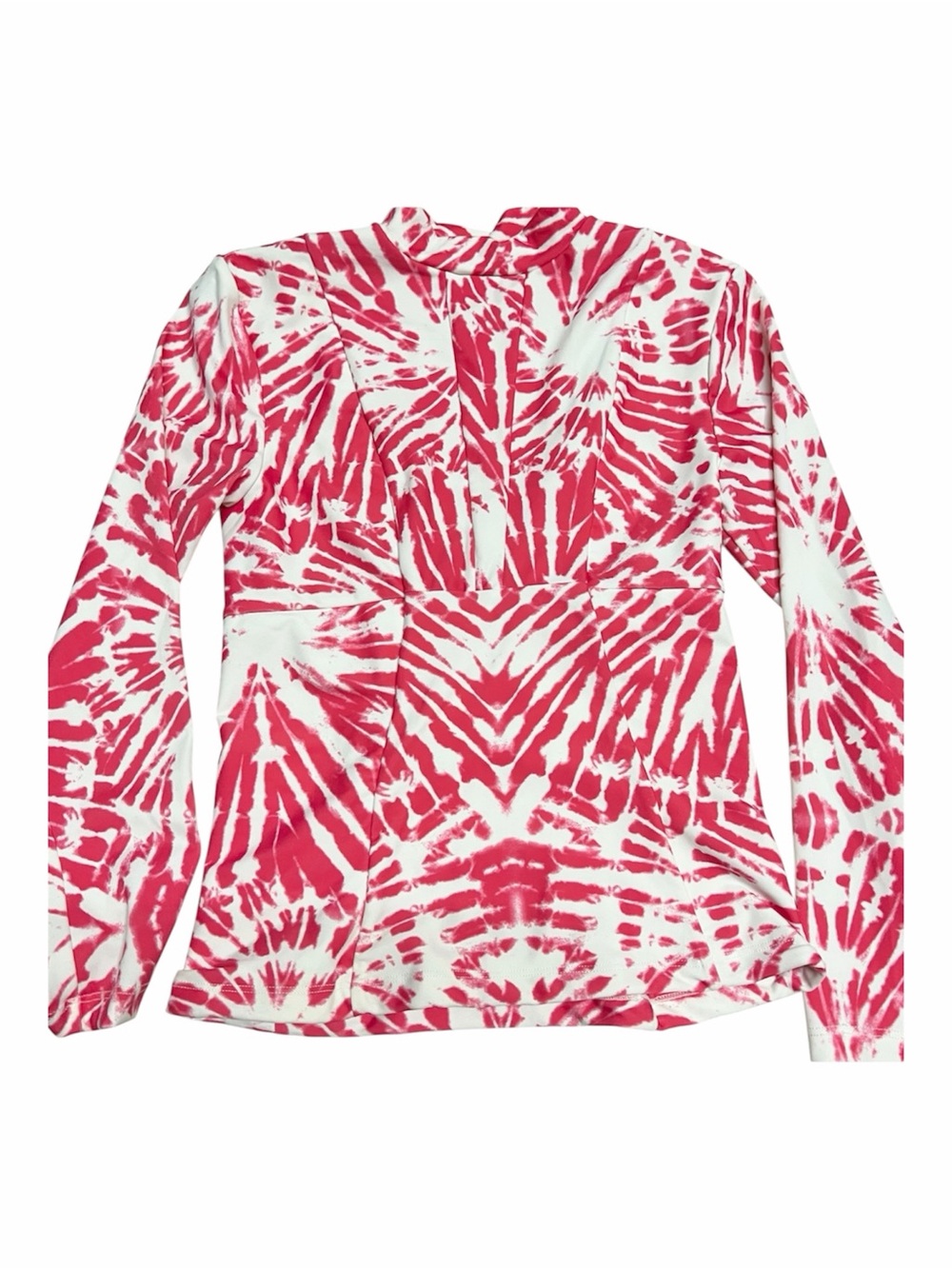 NEW Mikoh Women’s “Lowers” Long Sleeve Rash Guard Swim Shirt in White Pink Print